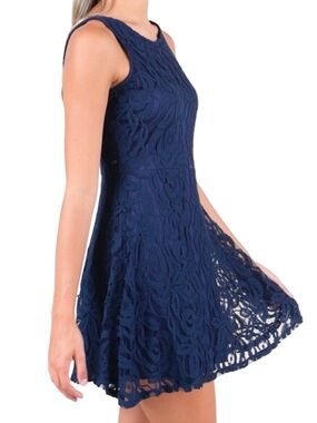Altar’d State Sleeveless Lace Navy Blue Dress